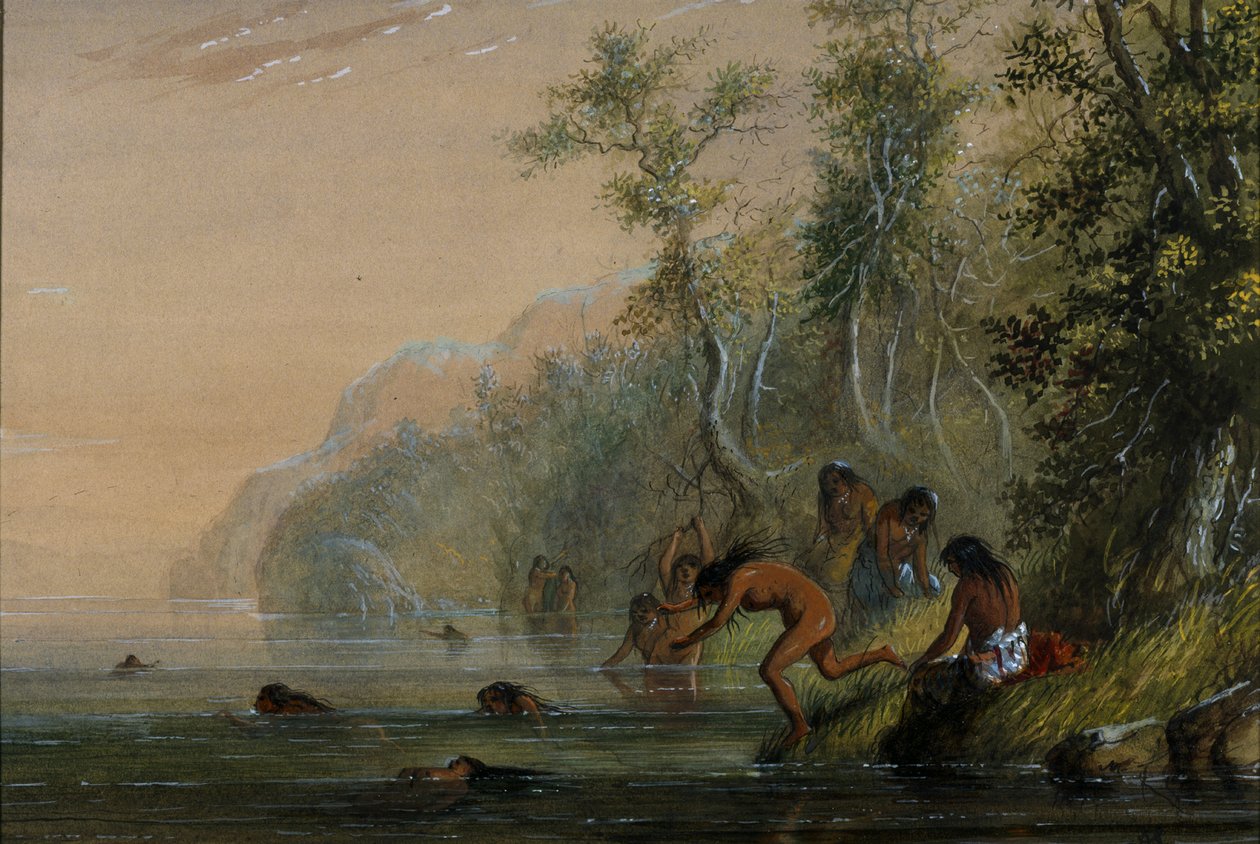Indianki: pływanie autorstwa Alfred Jacob Miller