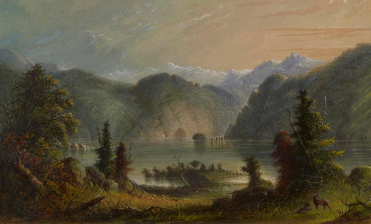 Widok nad jeziorem autorstwa Alfred Jacob Miller