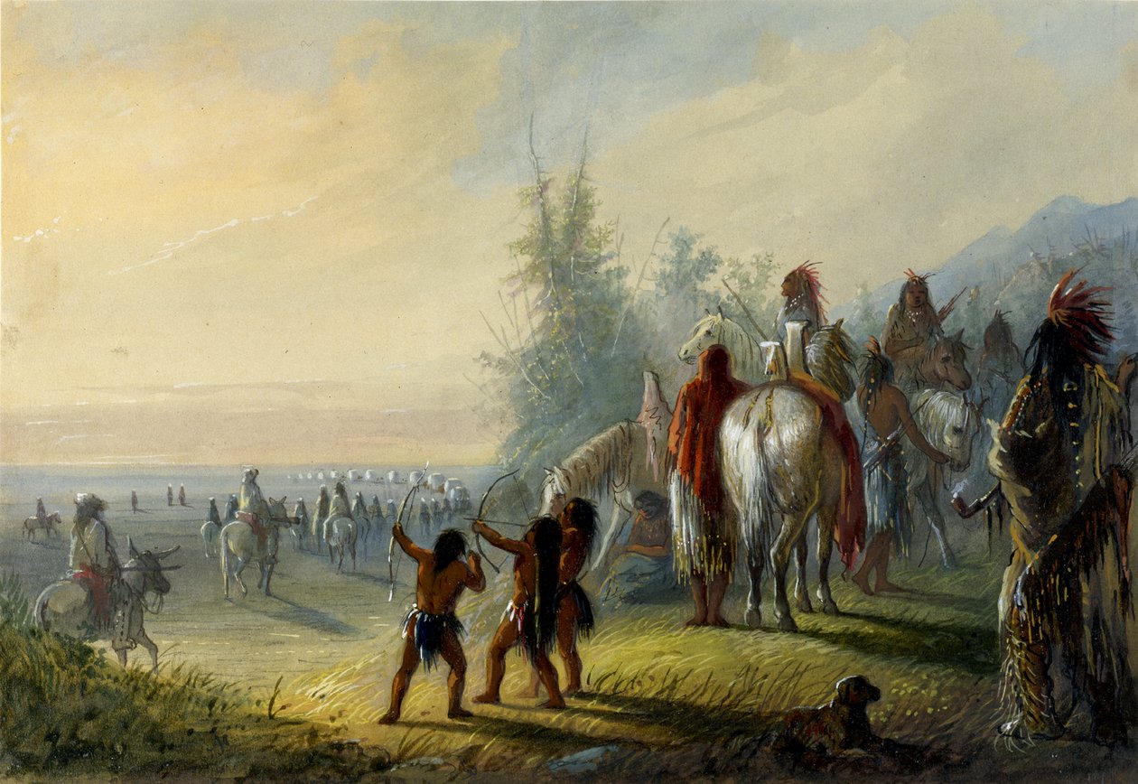 Przenoszenie obozu autorstwa Alfred Jacob Miller