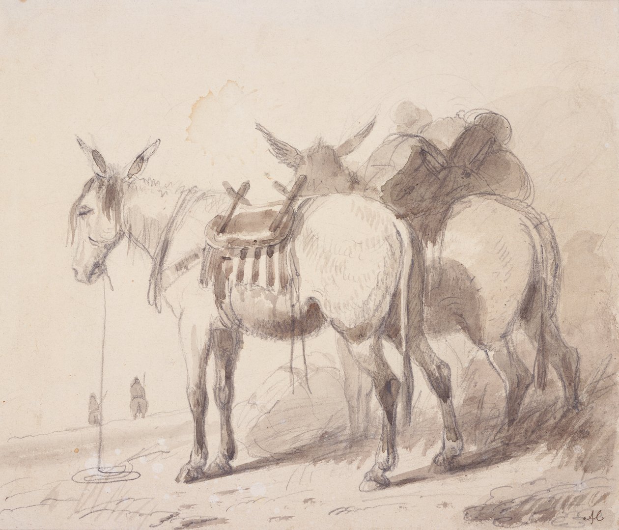 Mule Equipment, c.1837 (ołówek i pranie na papierze) autorstwa Alfred Jacob Miller