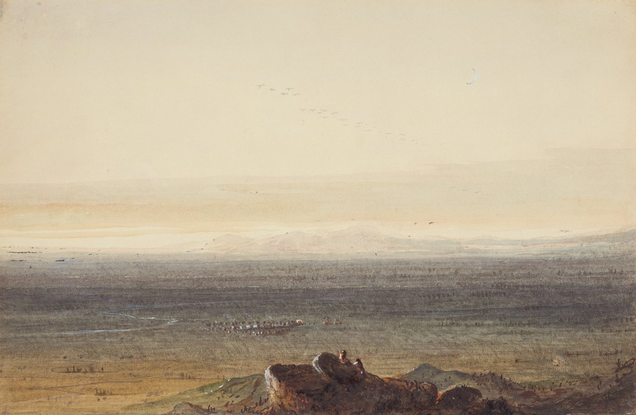 Prairie, ok. 1837 (ołówek, akwarela i gwasz na papierze) autorstwa Alfred Jacob Miller