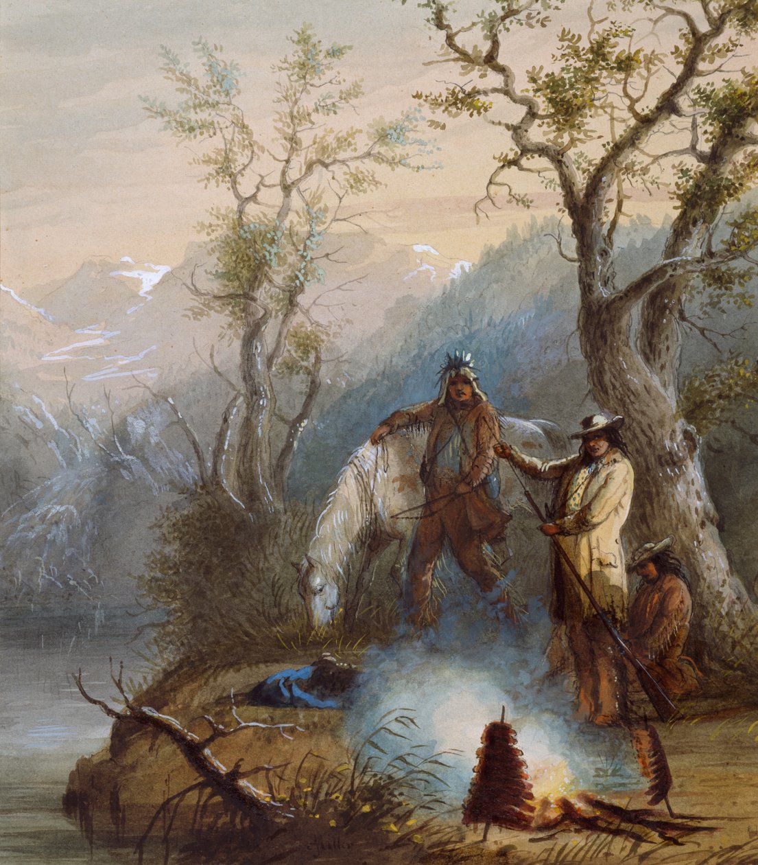 Pieczenie żeberka z części „Hump” autorstwa Alfred Jacob Miller