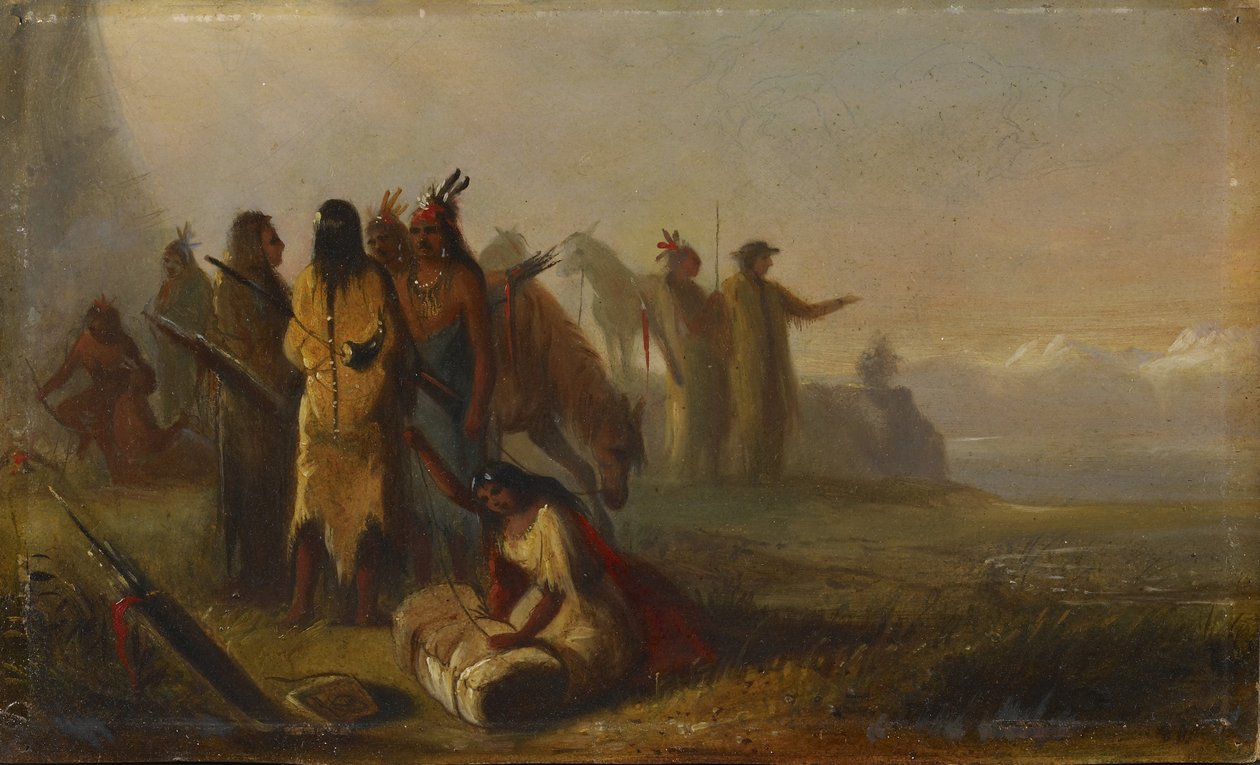 Scena z traperami i Indianami autorstwa Alfred Jacob Miller