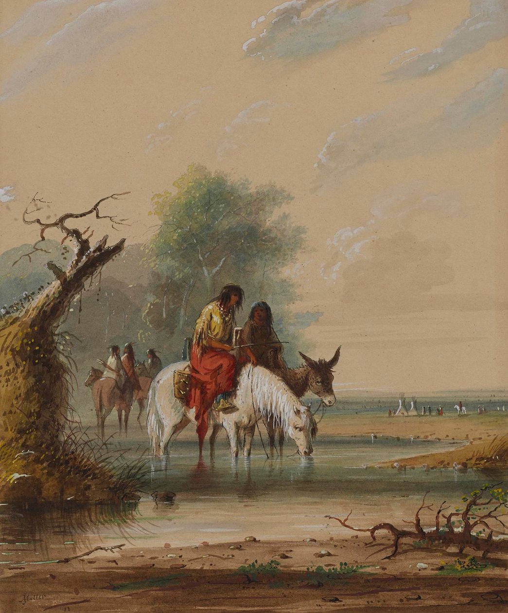 Scena nad rzeką „Big Sandy” autorstwa Alfred Jacob Miller