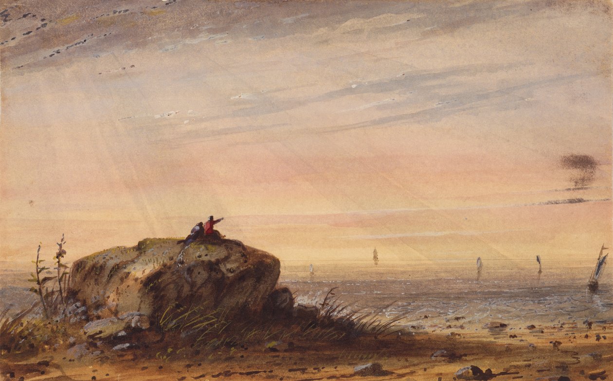 Wybrzeże Morza, c.1837 (akwarela na papierze) autorstwa Alfred Jacob Miller