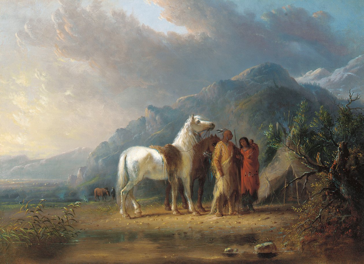 Obóz Siuksów (olej na płótnie) autorstwa Alfred Jacob Miller