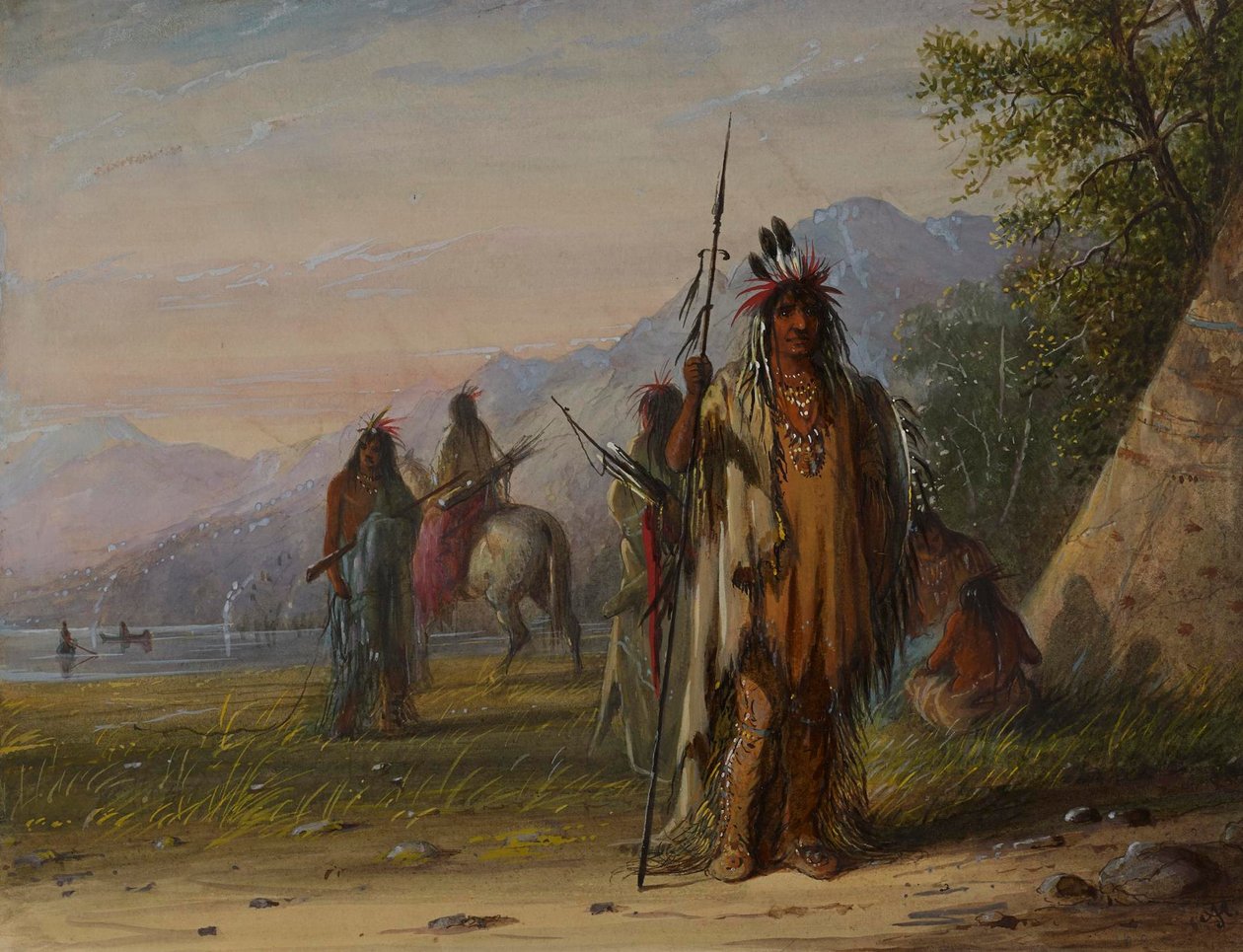 Obóz Indian Snake autorstwa Alfred Jacob Miller