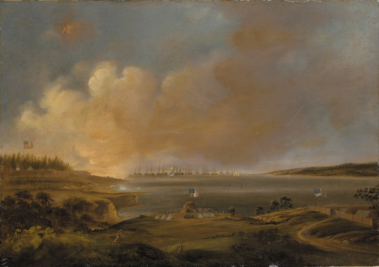 Bitwa o Fort McHenry autorstwa Alfred Jacob Miller