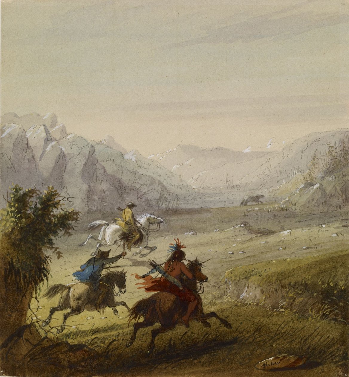 Niedźwiedź grizzly autorstwa Alfred Jacob Miller
