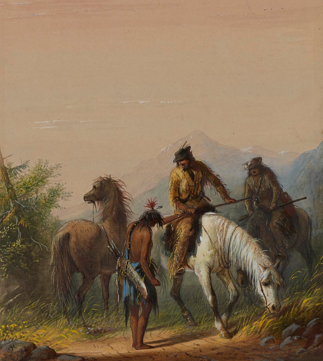 Indyjska wyrocznia autorstwa Alfred Jacob Miller