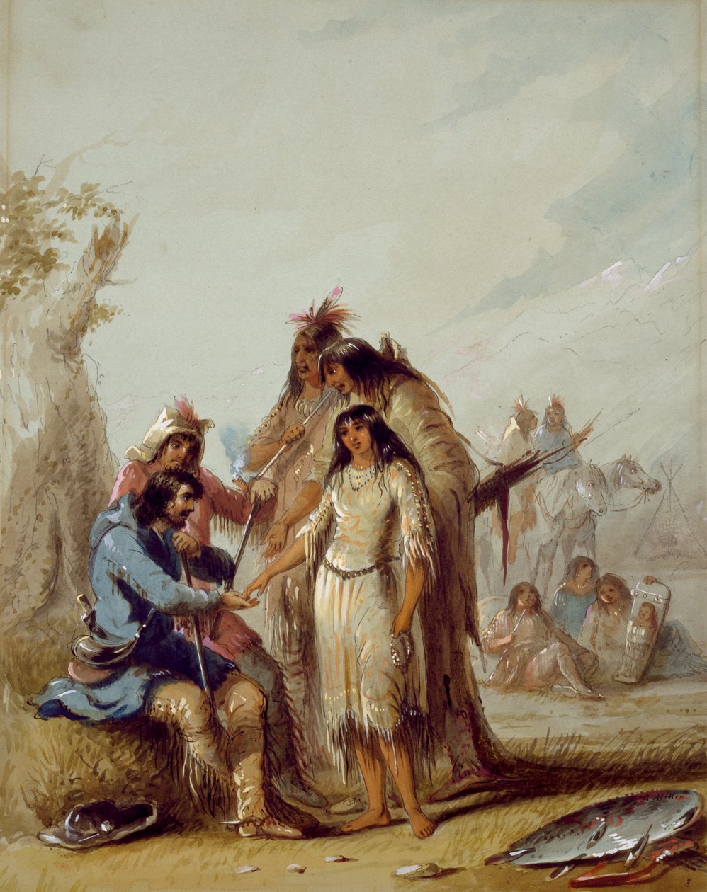 Narzeczona trapera autorstwa Alfred Jacob Miller