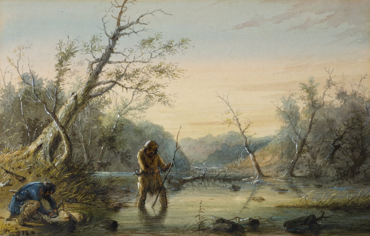 Łapanie bobrów autorstwa Alfred Jacob Miller