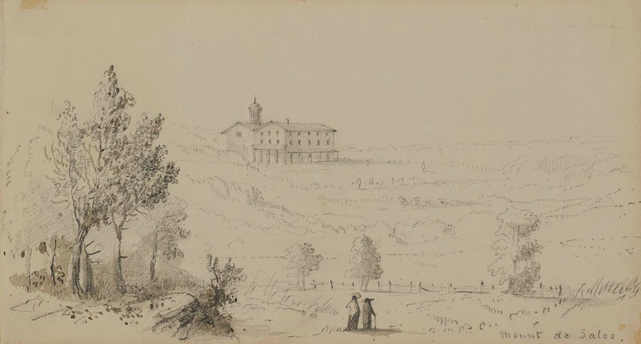 Widok na Mount de Sales autorstwa Alfred Jacob Miller
