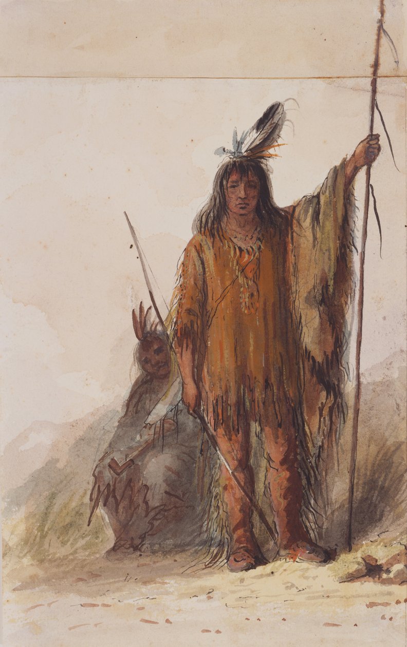 War Dress, ok. 1837 (ołówek, pióro i atrament, akwarela i gwasz na papierze) autorstwa Alfred Jacob Miller