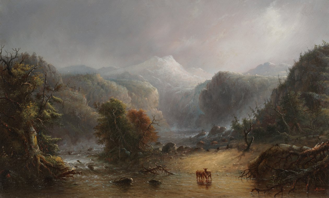 Where the Clouds Love to Rest, ok. 1850 (olej na panelu) autorstwa Alfred Jacob Miller