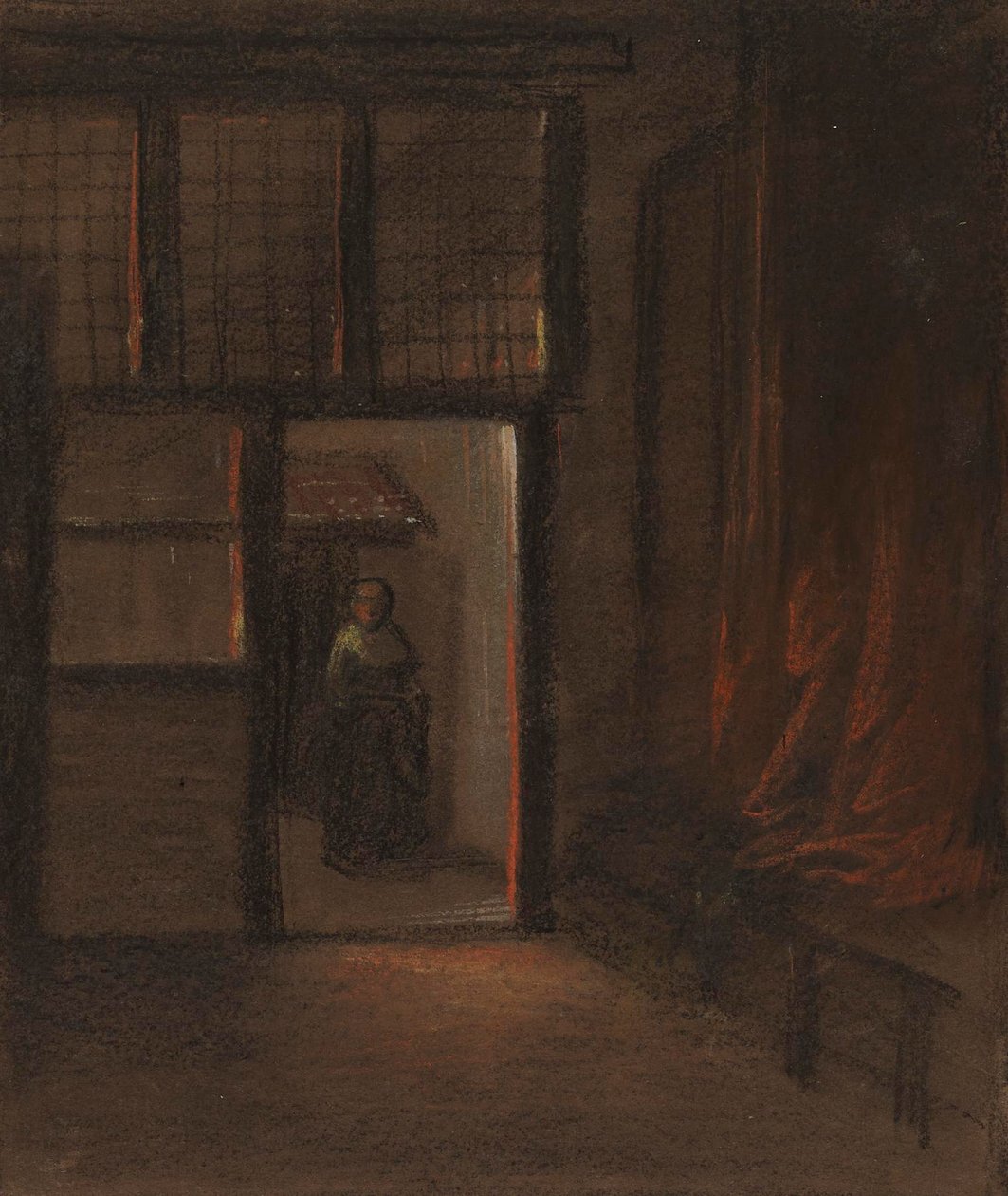 Kobieta w drzwiach autorstwa Alfred Jacob Miller