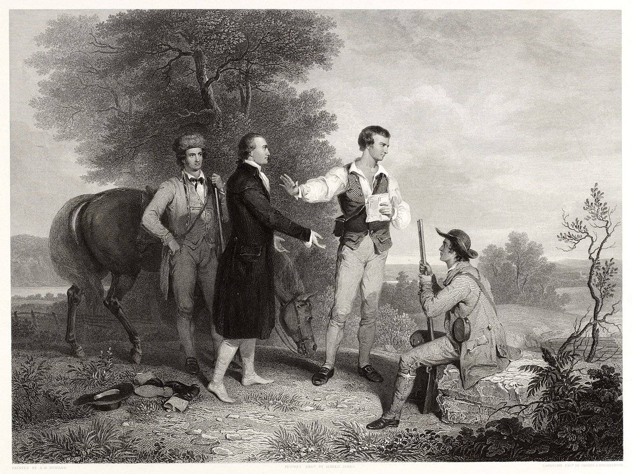 Schwytanie majora Andre, według Ashera B. Duranda, c.1846 (rycina) autorstwa Alfred Jones