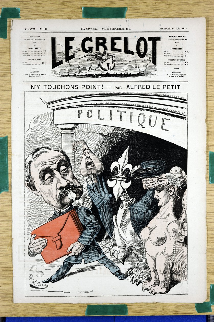 Okładka „Le Grelot”, numer 166, Satyryka w Kolorach autorstwa Alfred Le Petit