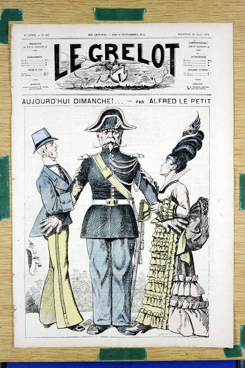 Okładka „Le Grelot”, numer 167, Satyryka w Kolorach autorstwa Alfred Le Petit