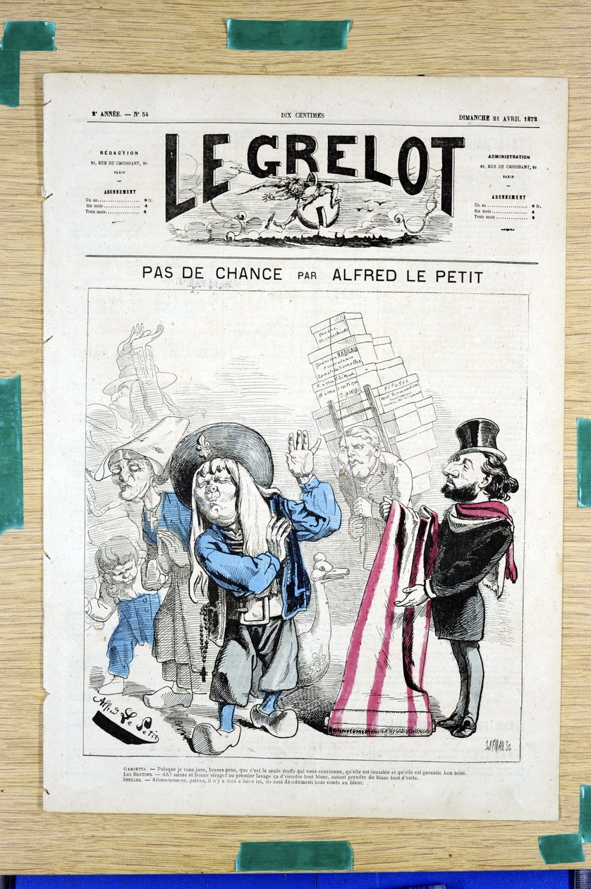 Okładka „”Le Grelot””, numer 54, Satirique en Couleurs autorstwa Alfred Le Petit