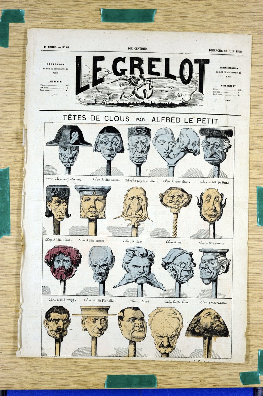 Okładka „Le Grelot”, numer 64, Satyryka w kolorach autorstwa Alfred Le Petit