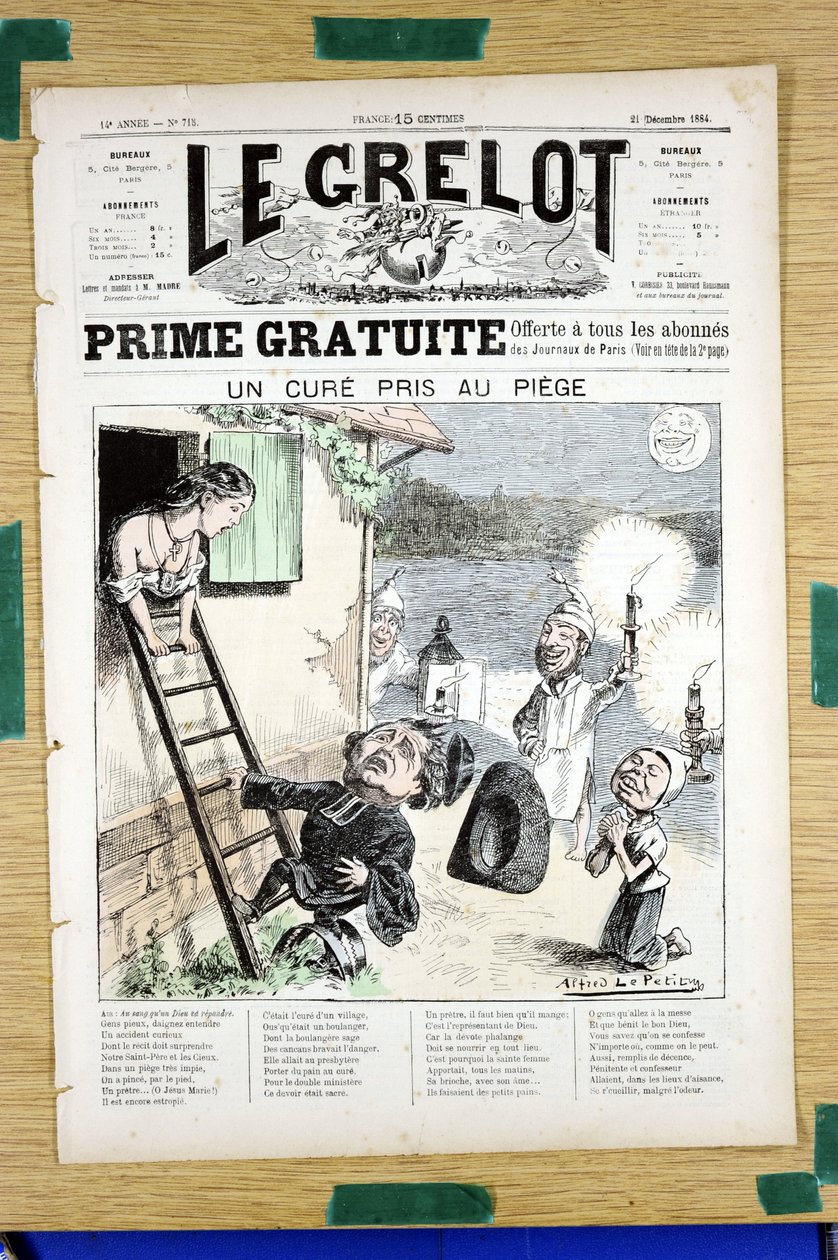 Okładka „”Le Grelot””, numer 718, Satyryka w Kolorach autorstwa Alfred Le Petit
