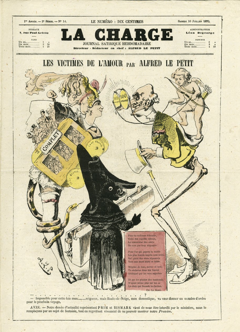 Ilustracja Alfreda Le Pete (1841-1909) do okładki La Charge (1870), nr 14 autorstwa Alfred Le Petit