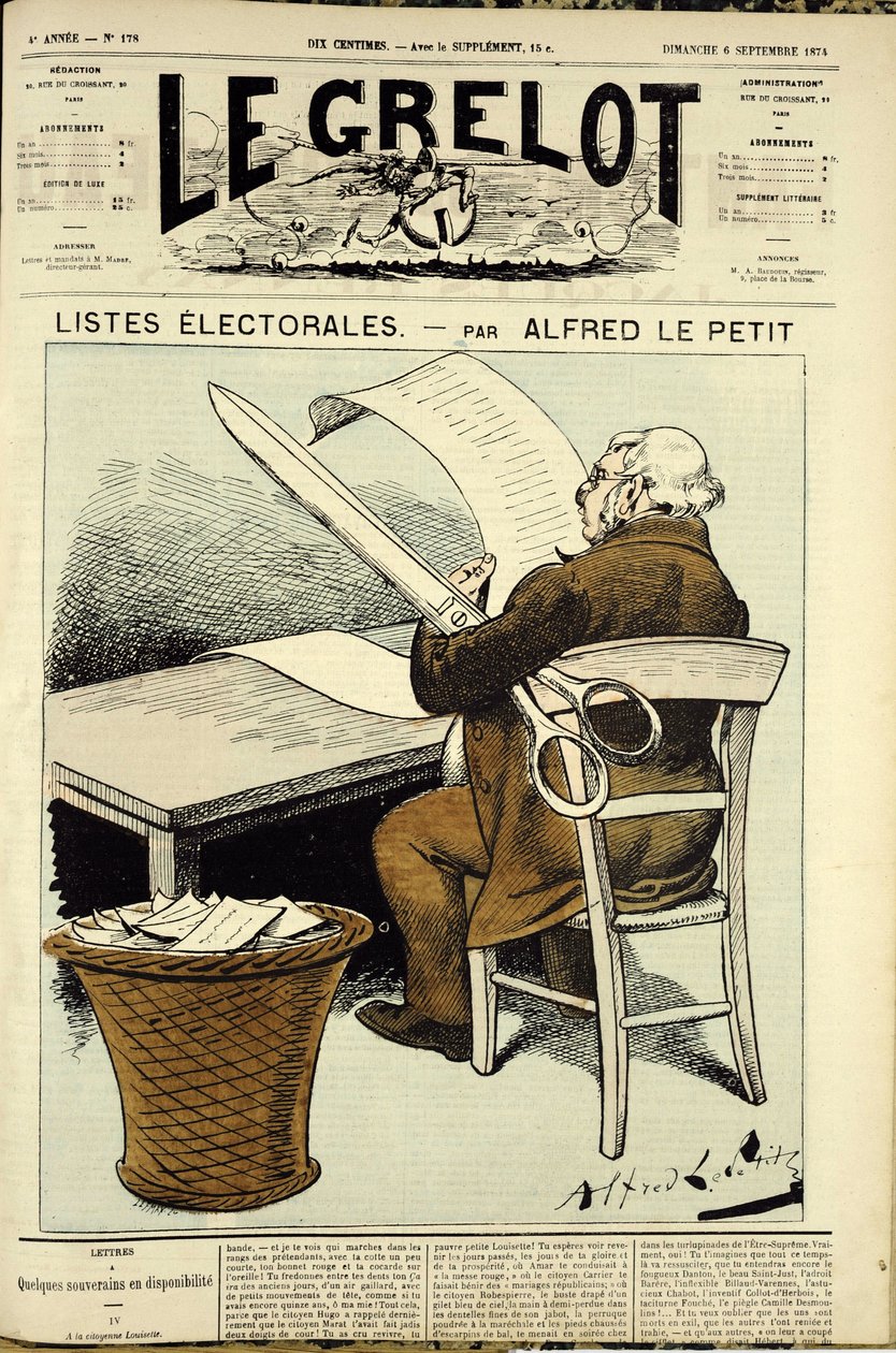 Ilustracja do okładki Le Grelot, nr 178 autorstwa Alfred Le Petit
