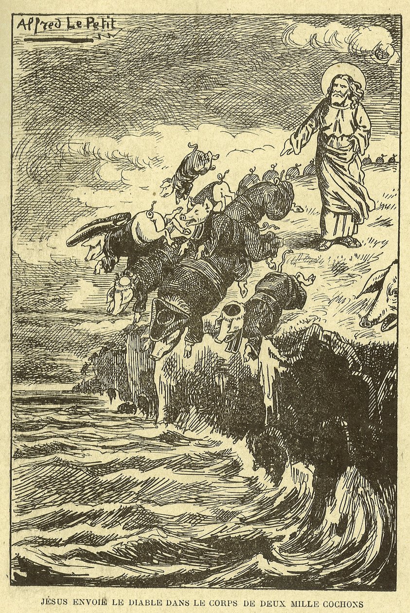 Ilustracja Alfreda Le Pete (1841-1909) w Gros-Jean et son cure autorstwa Alfred Le Petit