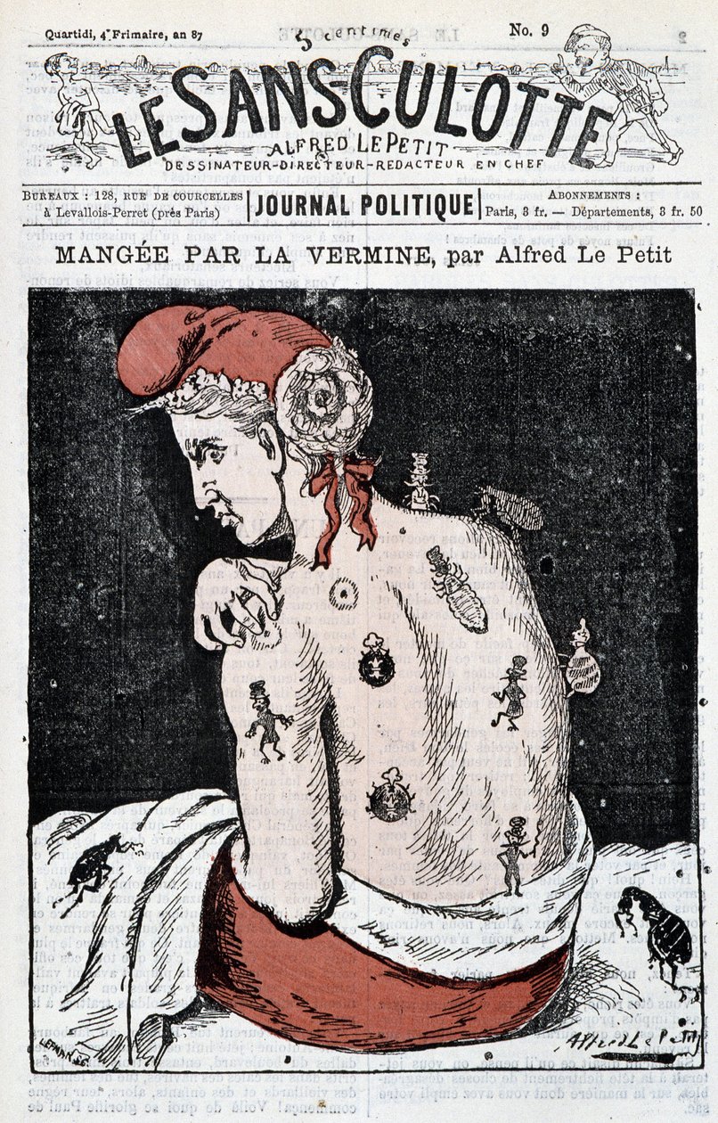 Marianne zjadana przez szkodniki - Alfred Le Petitty, w „”Le Sans-Panlotte”” autorstwa Alfred Le Petit