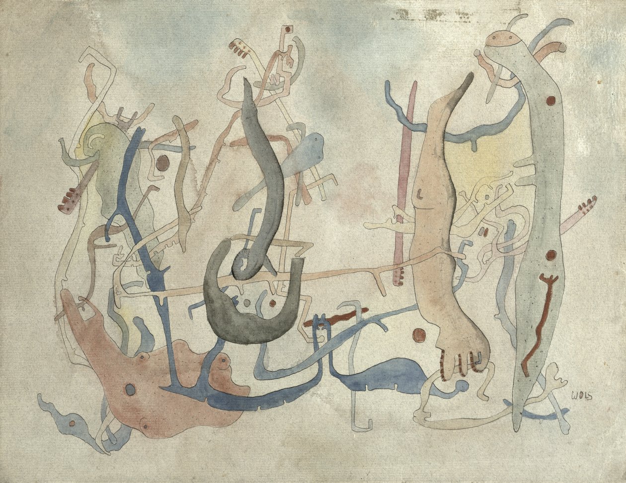 Imaginary Forms, c.1939/40 (pióro, tusz indyjski i akwarela na papierze) autorstwa Alfred Otto Wolfgang Schulze Wols