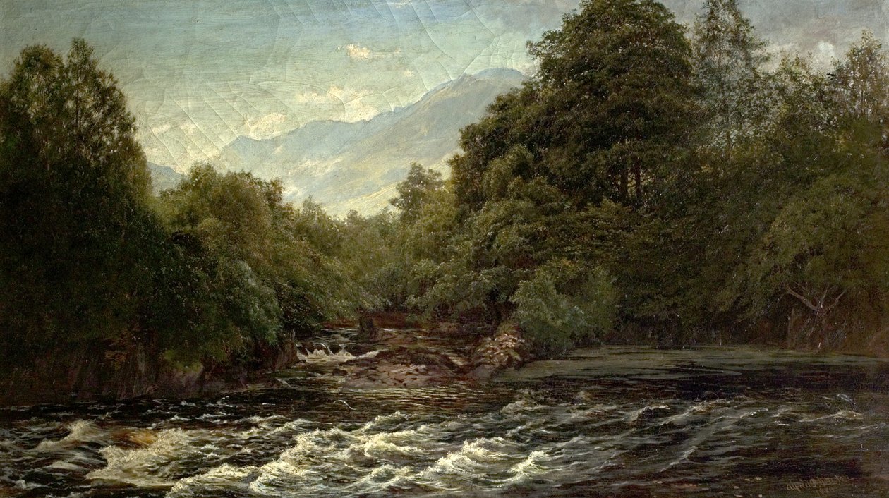 The Salmon Pool (Salmon Pool on the Spean, Szkocja), 1880 autorstwa Alfred Pizzey Newton
