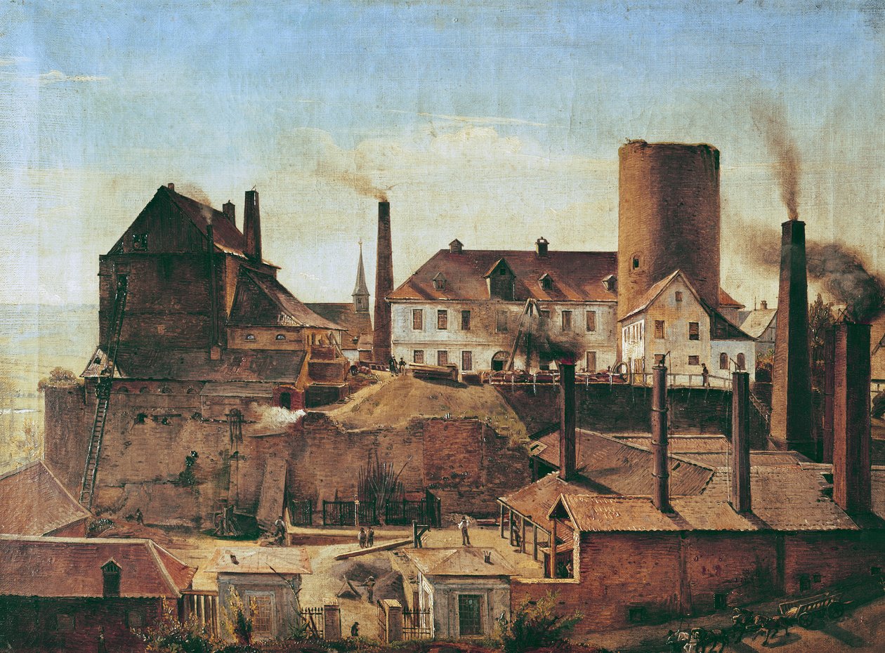 Fabryka Harkorta w Burg Wetter, ok. 1834 r. autorstwa Alfred Rethel