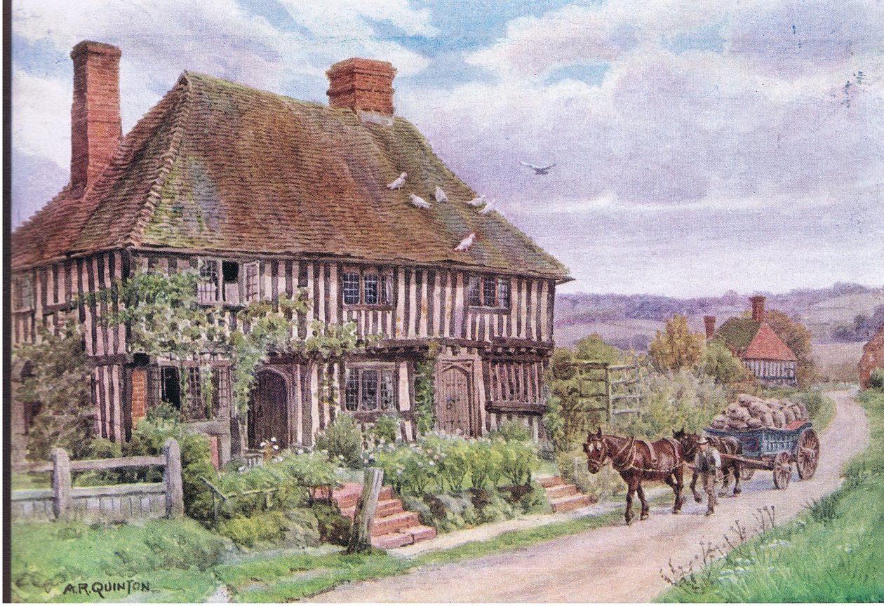 Small Hythe, Nr Tenterden, Kent, z książki The Cottages and the Village Life of Rural England wydanej przez Dent & Sons Limited, 1912 autorstwa Alfred Robert Quinton