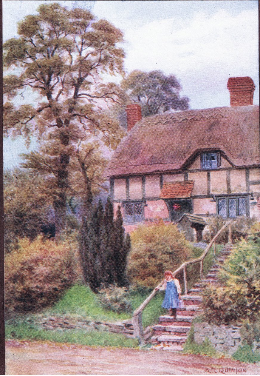 The Cottage Steps, Ardington, Berkshire, z The Cottages and the Village Life of Rural England wydanej przez Dent & Sons Limited autorstwa Alfred Robert Quinton