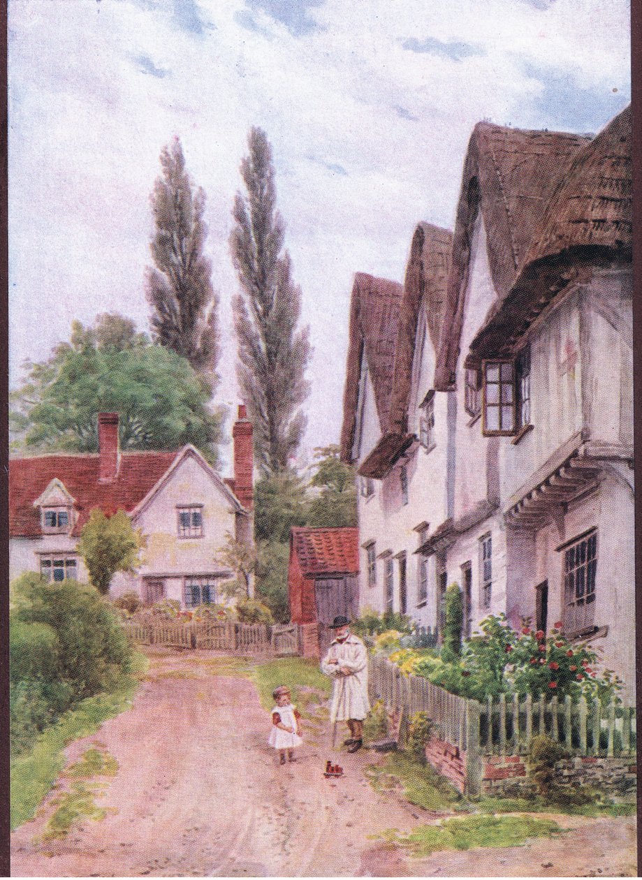 The Three Gables, Kersey, Suffolk, z książki The Cottages and the Village Life of Rural England wydanej przez Dent & Sons Limited autorstwa Alfred Robert Quinton