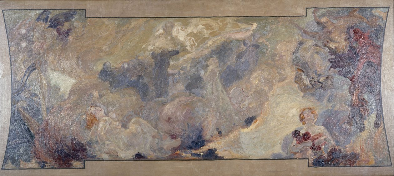Szkic do Petit Palais, galerie sud: La musique fantastique, między 1906 a 1917 (płótno, olej) autorstwa Alfred Roll
