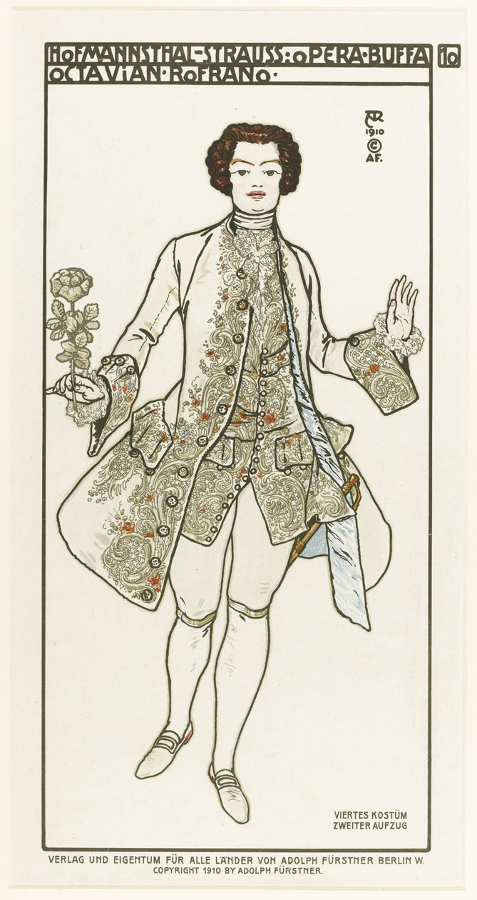Kostiumy do opery Der Rosenkavalier Rycerz róży Richarda Straussa, 1910 autorstwa Alfred Roller