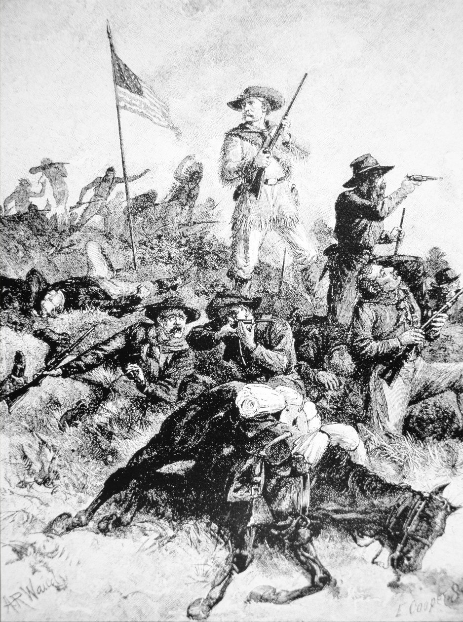 Ilustracja bitwy pod Little Bighorn, 25 czerwca autorstwa Alfred Rudolph (after) Waud
