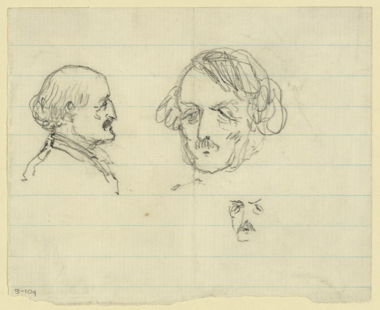 Trzy portrety popiersia, w tym Benjamina Butler autorstwa Alfred Rudolph Waud