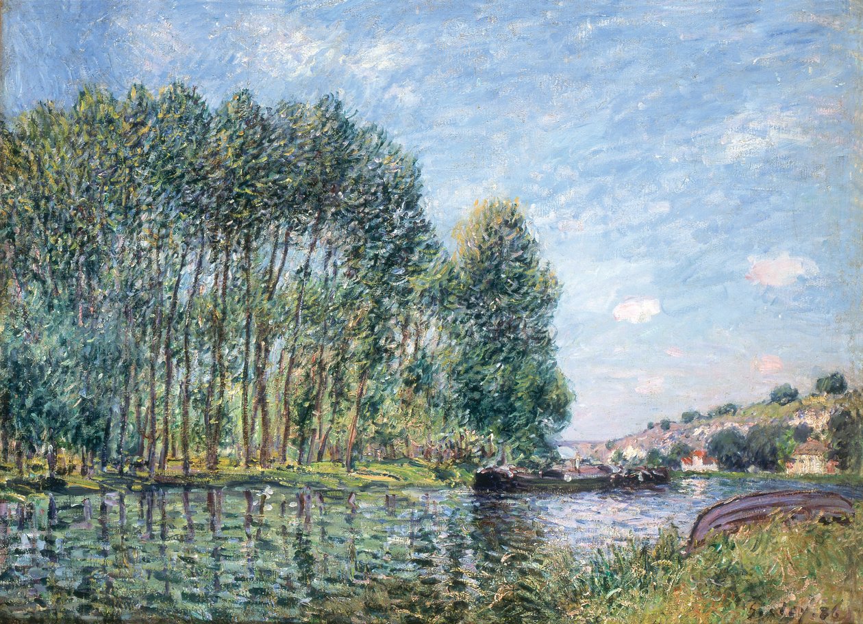 Zakręt rzeki Loing w Moret. Wiosna, 1886. autorstwa Alfred Sisley