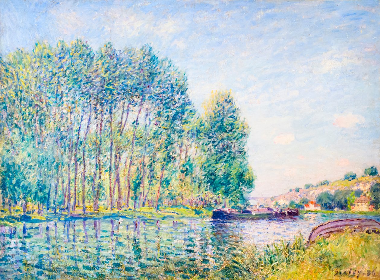 Zakręt w Loing w Moret autorstwa Alfred Sisley