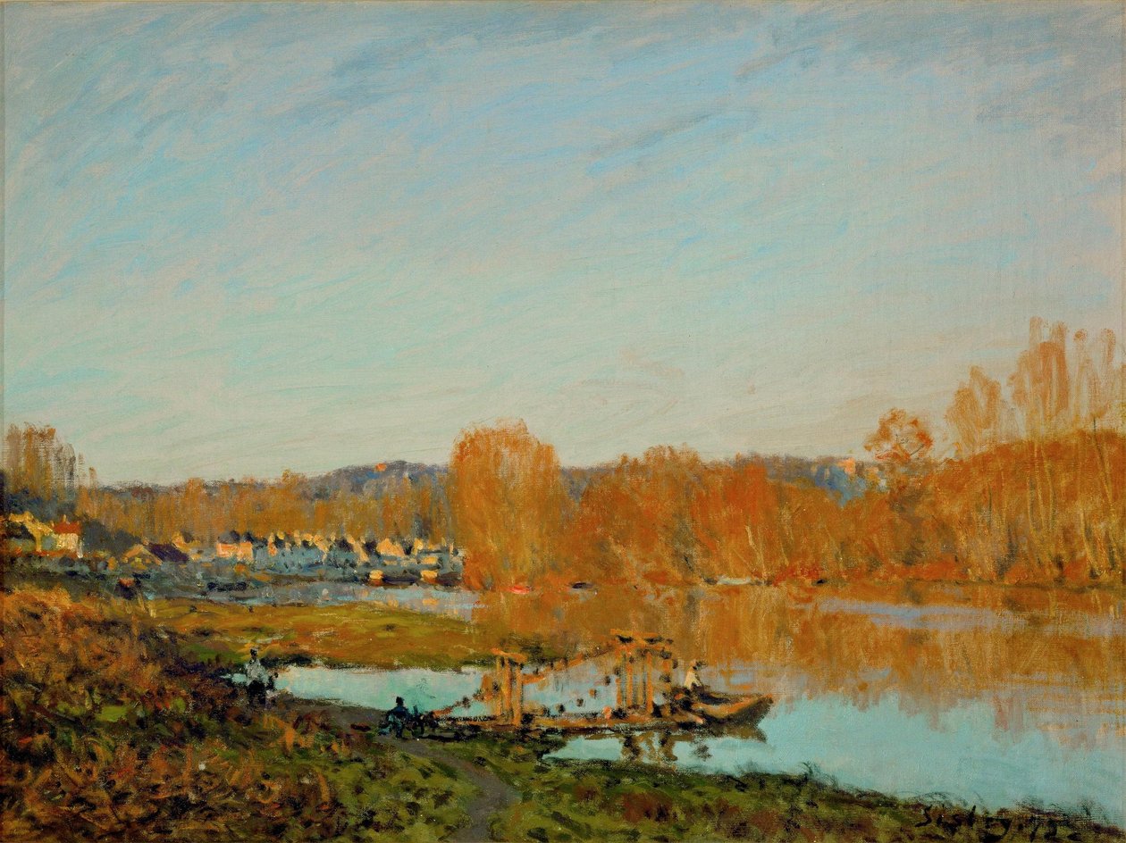 Jesień: Brzegi Sekwany w pobliżu Bougival autorstwa Alfred Sisley
