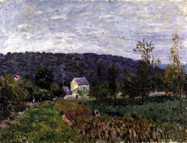 Jesienny wieczór na obrzeżach Paryża autorstwa Alfred Sisley