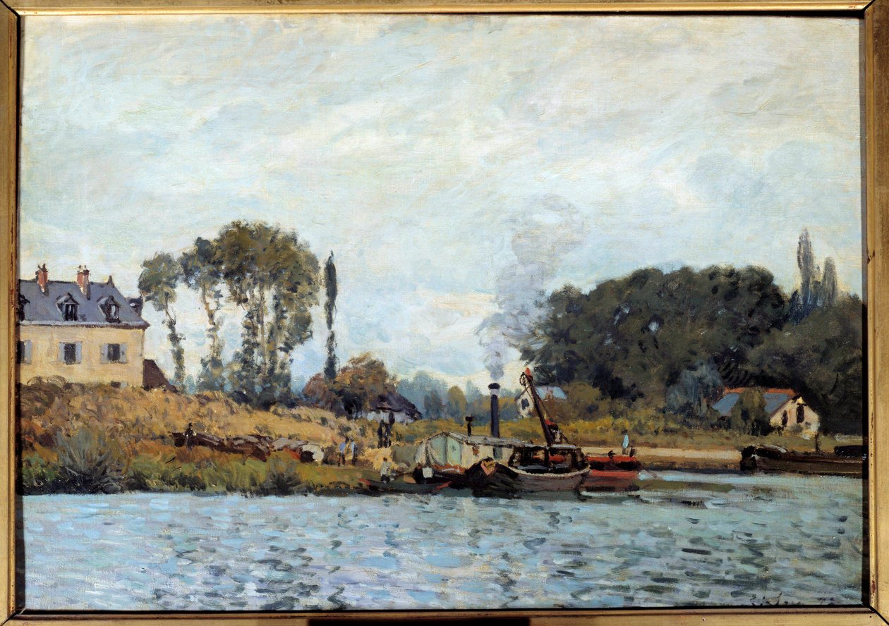 Łódź przy śluzie Bougival Obraz Alfreda Sisleya (1839-1899) 1873 nd. 0,46x0,65 m Paryż, musee d