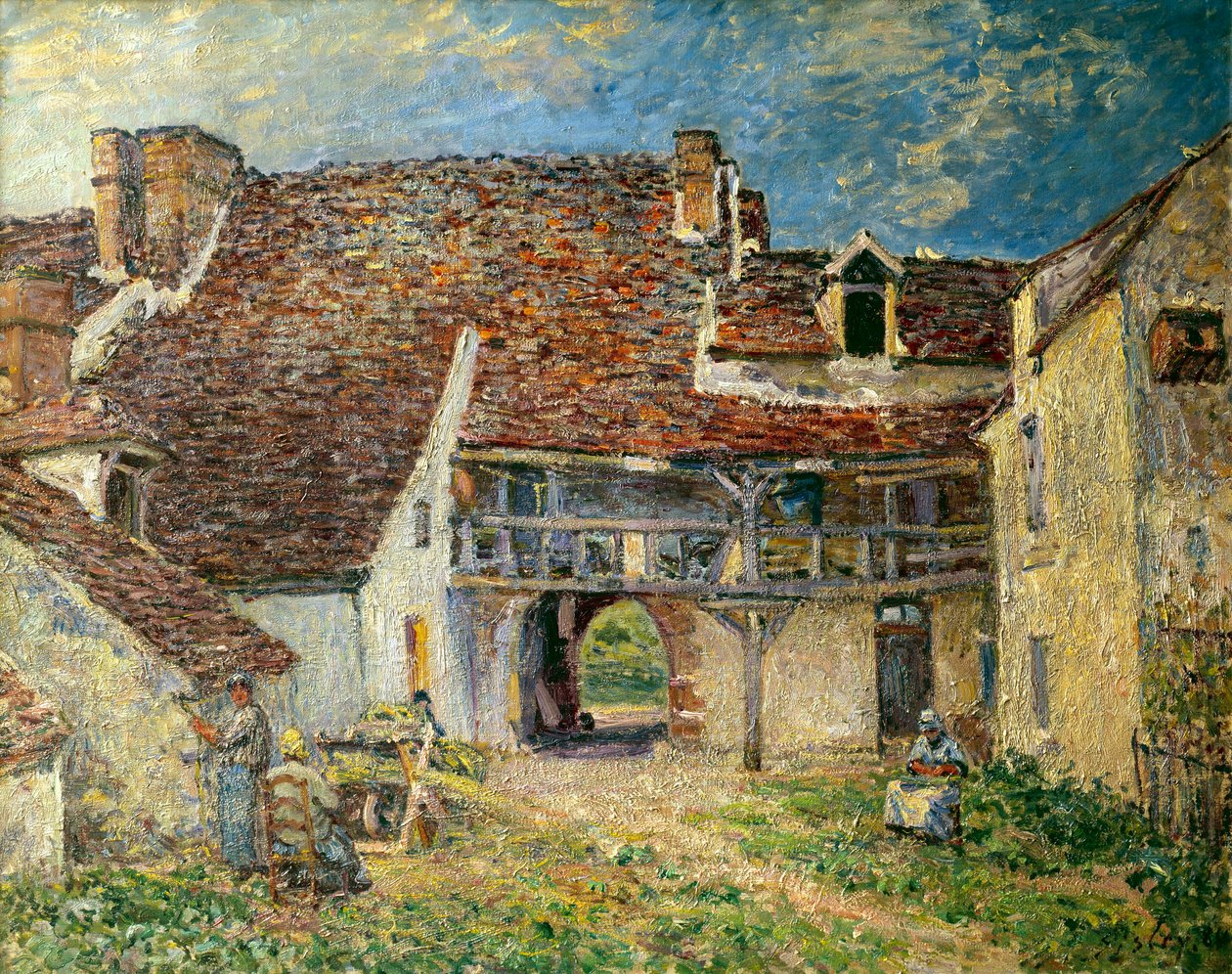Farm Court w Saint Mammes Obraz Alfreda Sisleya (1839-1899) 1884 Nd. 0,73x0,93 m Paryż, musee d