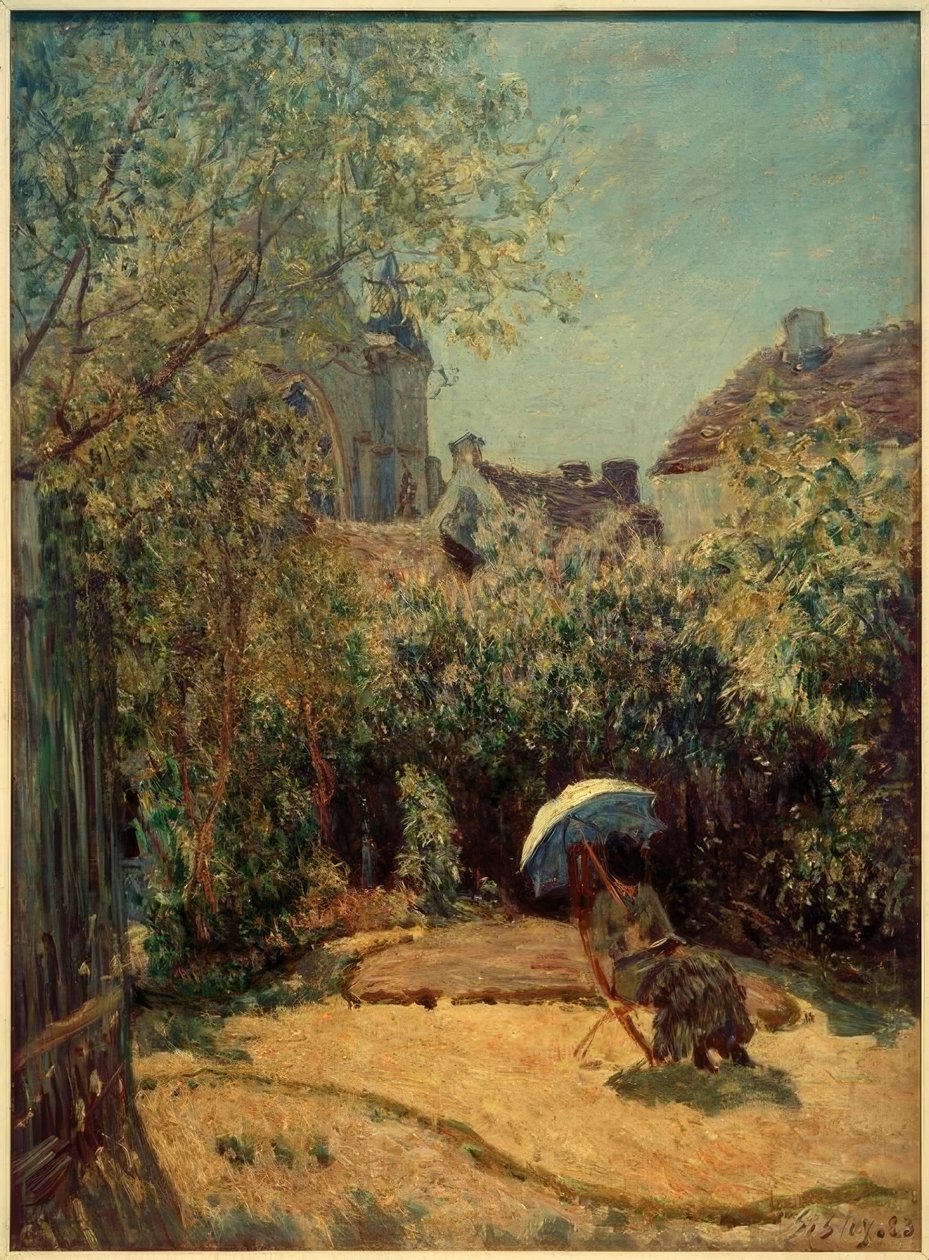 Kobieta z parasolem - Scena letnia autorstwa Alfred Sisley
