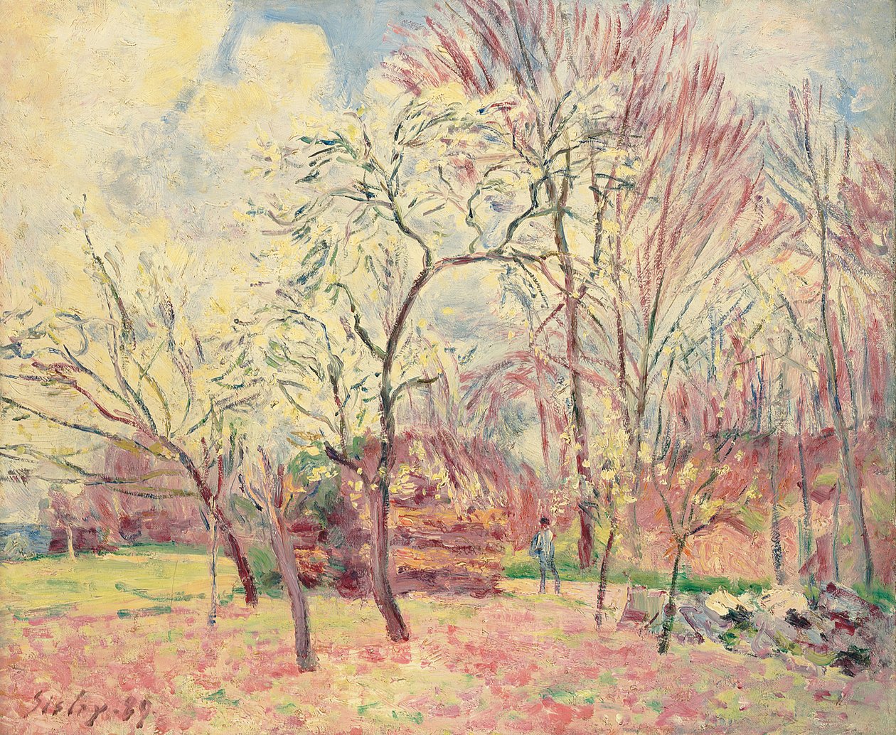 Pierwszy dzień wiosny w Moret, 1889 autorstwa Alfred Sisley