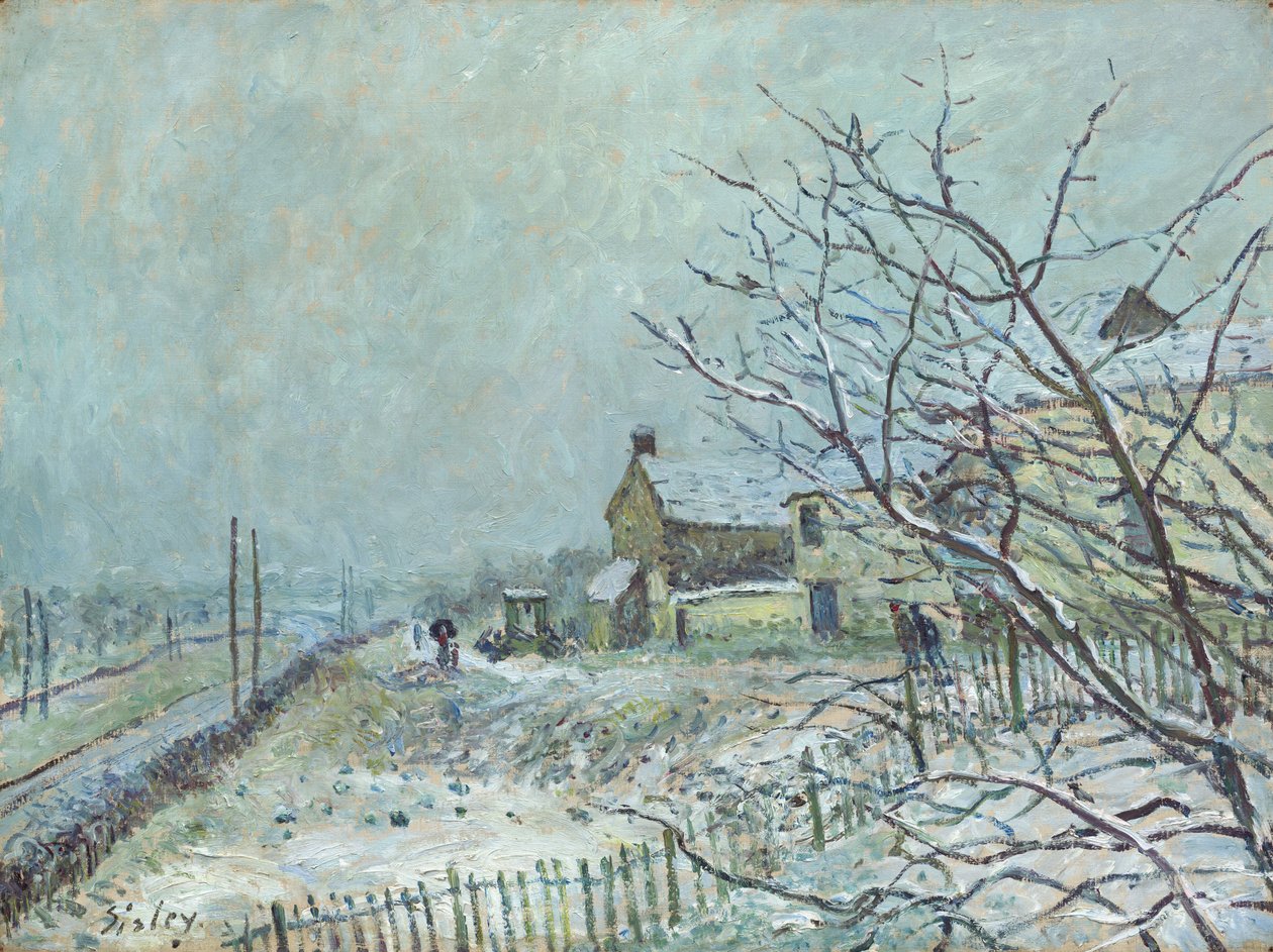 Pierwszy śnieg w Veneux-Nadon autorstwa Alfred Sisley