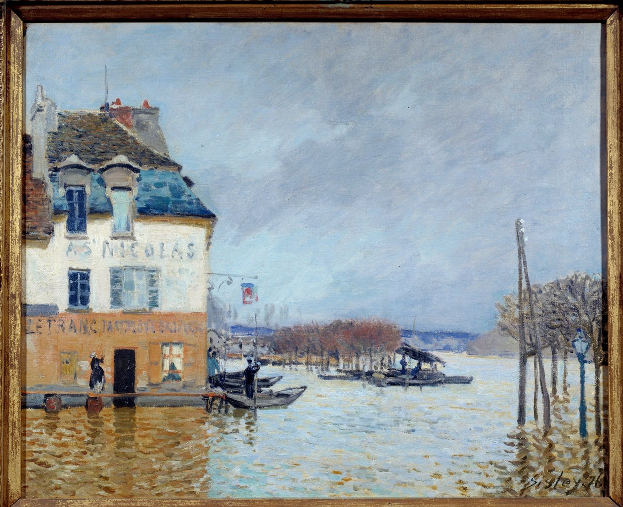 Powódź, Port Marly (Port-Marly) Obraz Alfreda Sisleya (1839-1899) 1876 nd. 0,5x0,61 m Rouen, musee des Beaux Arts autorstwa Alfred Sisley